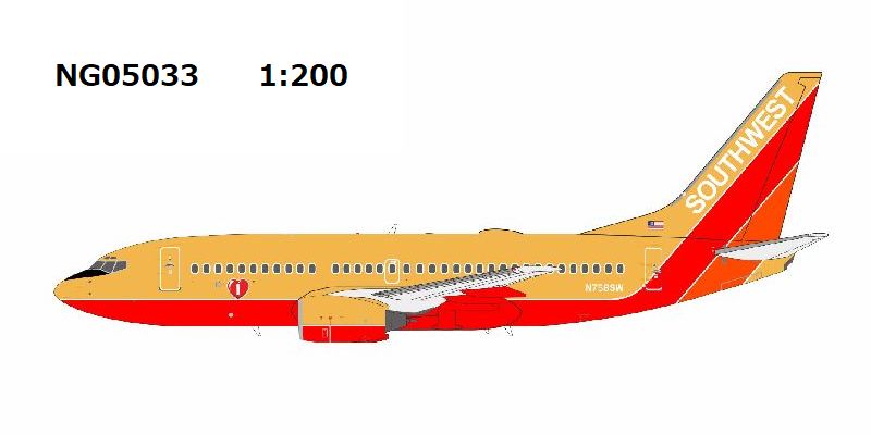 【予約商品】B737-700 サウスウエスト航空 「Mustard rocket livery」 N758SW 1/200 (NG20260127) [NG05033]
