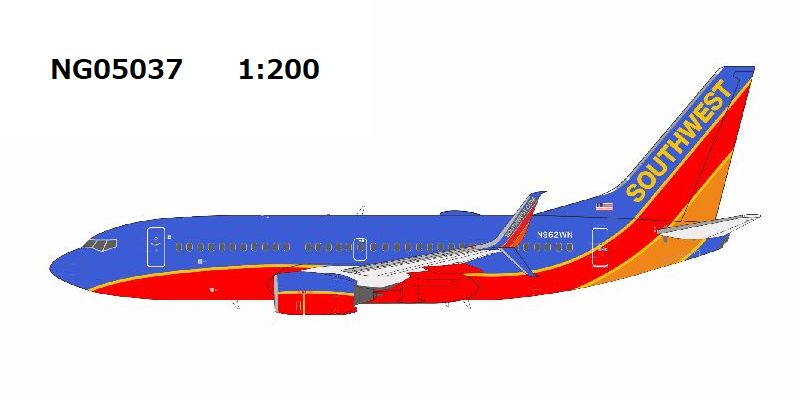 【予約商品】B737-700/w サウスウエスト航空 「Canyon blue livery」 N962WN 1/200 (NG20260127) [NG05037]