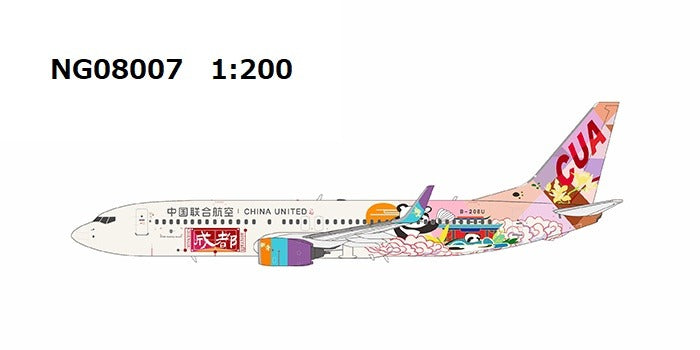 [Pre-order item] B737-800w China United Airlines "City of Chengdu" B-208U 1/200 (NG20250114) [NG08007] 