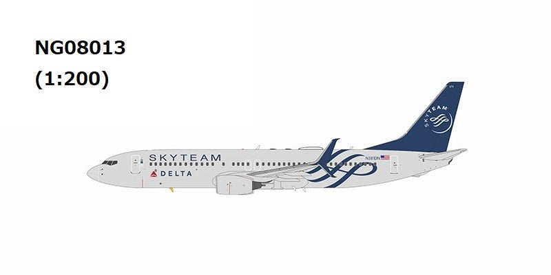 【予約商品】B737-800/w デルタ航空  Delta's first B737-800 「aircraft to receive split scimitar winglets」　Skyteam塗装  N381DN  1/200 (NG20241115) [NG08013]