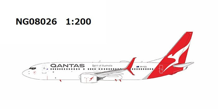 [Pre-order item] B737-800w Qantas "with scimitar winglets 'new colors'" VH-VZU 1/200 (NG20250114) [NG08026] 