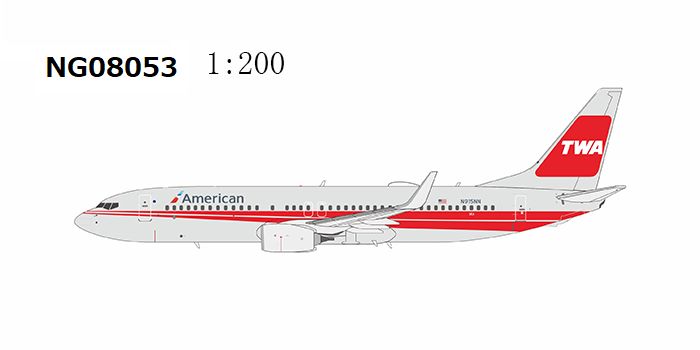 【予約商品】B737-800/w アメリカン航空  「TWA retro special livery」 N915NN 1/200 (NG20250701) [NG08053]