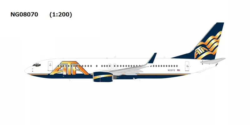 【予約商品】737-800w ATA航空 N331TZ 1/200 (NG20260629) [NG08070]