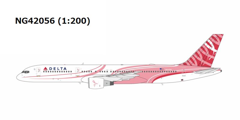 【予約商品】B757-200/w デルタ航空 「special Song paint scheme for Breast Cancer Awareness」 N610DL 1/200 (NG20251104) [NG42056]