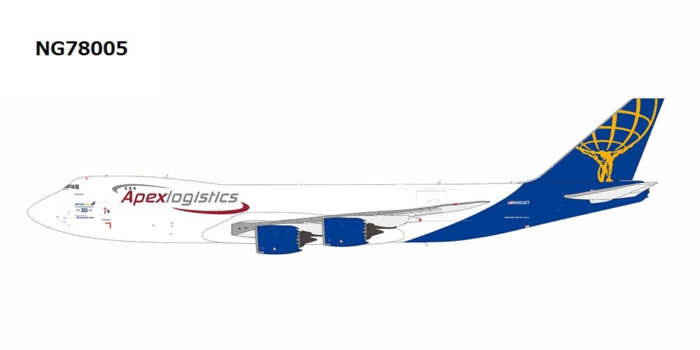 [Released on Wednesday, February 28th] [Pre-order item] 747-8F Atlas Air/ApexLogistics N863GT 1/400 (NG20231214) [NG78015(NG78005)] 