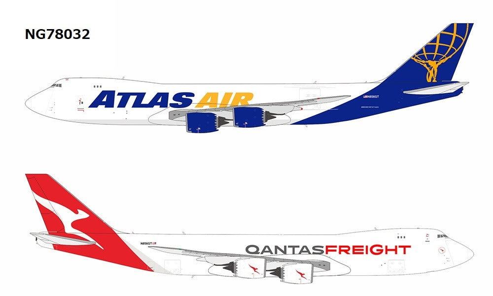 [Pre-order item] B747-8F Atlas Air (Qantas Freight) "fantasy hybrid colors" N856GT 1/400 (NG20241217) [NG78032] 