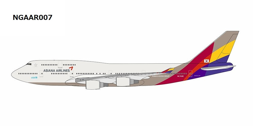 【予約商品】B747-400 アシアナ航空 「Farewell Flight」 HL7428 1/400 (NG20241115) [NGAAR007]