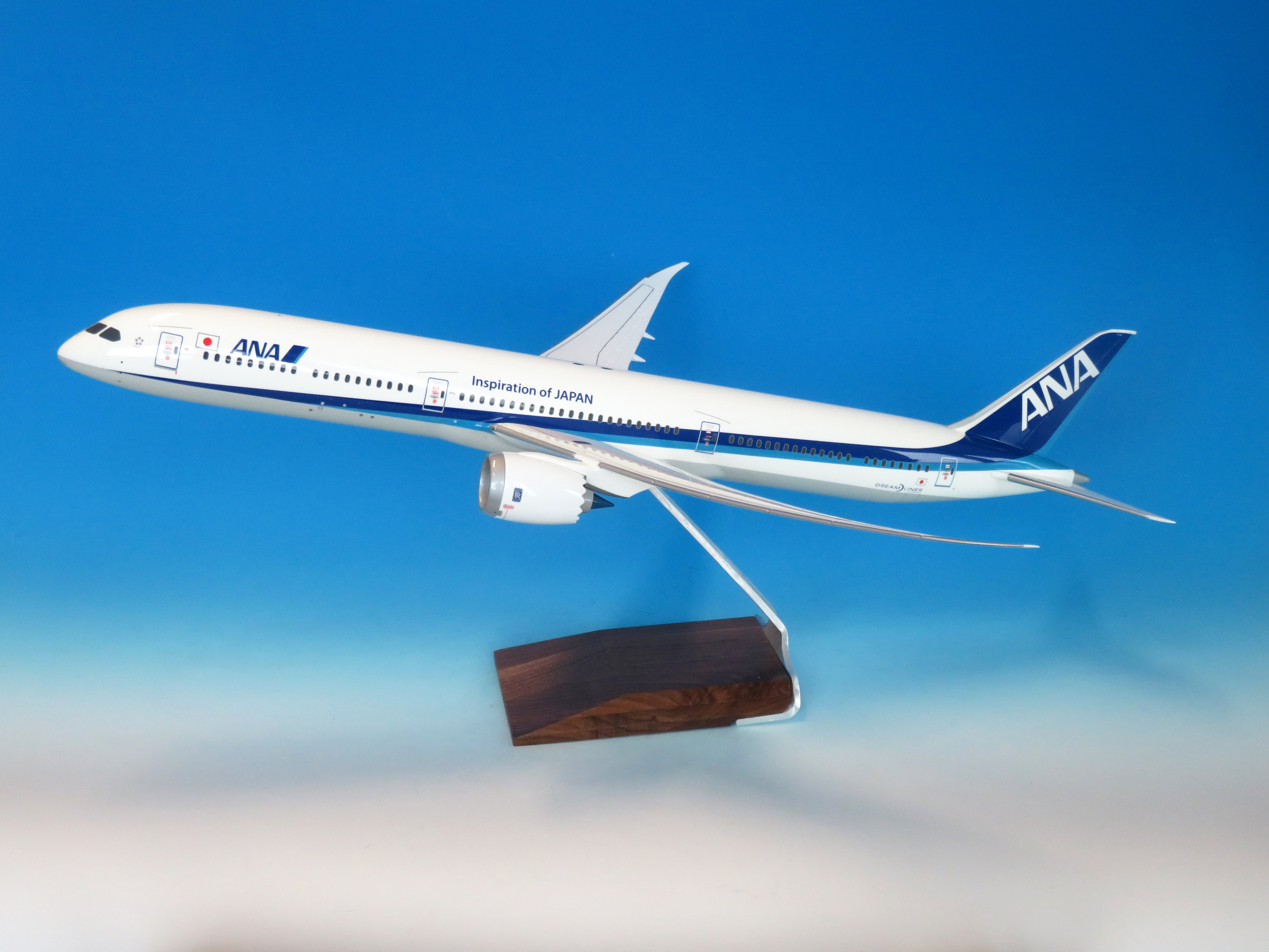 787-10 ANA All Nippon Airways domestic flight specification desktop model (without gear, with wooden base and plate) JA981A 1/100 [NH00123] 