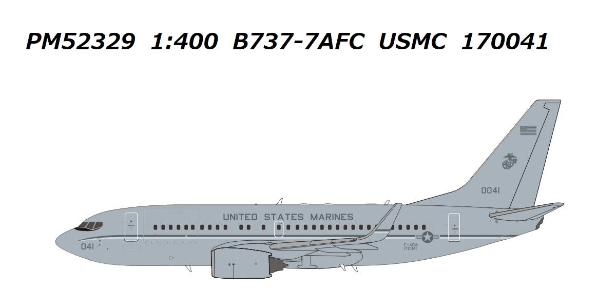 [Pre-order item] C-40A (737-7AFC) Clipper US Marine Corps 170041 1/400 (PM20231202) [PM52329] 