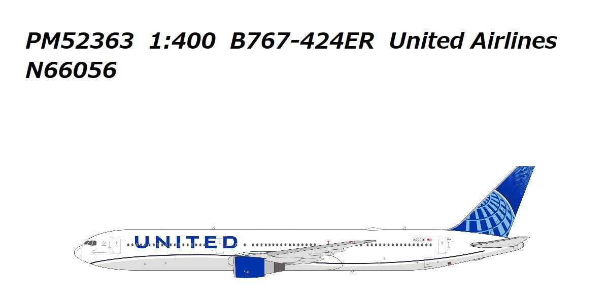 【予約商品】767-424ER ユナイテッド航空 N66056 1/400 (PM20231202) [PM52363]