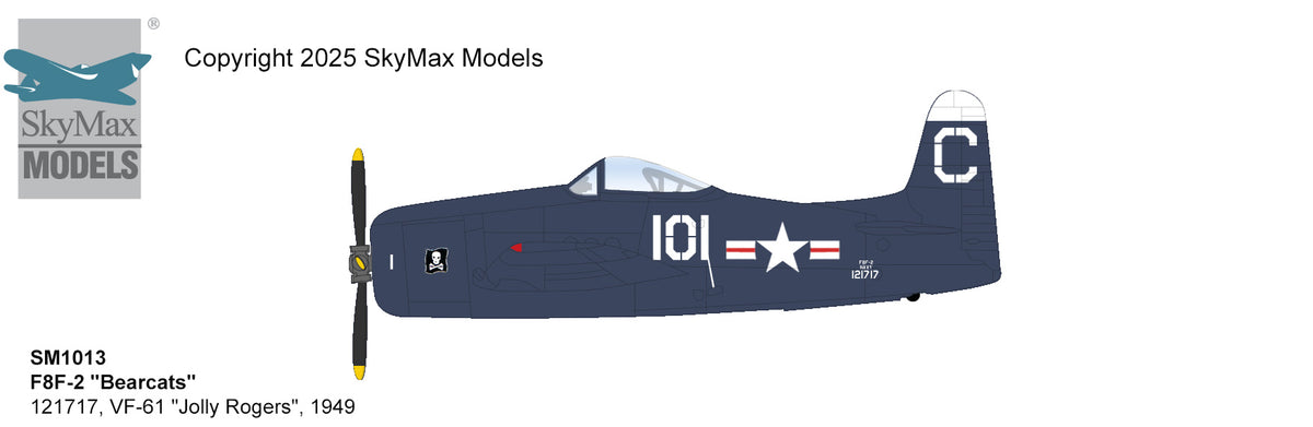 【予約商品】F8F-2 ベアキャット アメリカ海軍 VF-61 「ジョリー・ロジャース」 1949年 1/72 (HM20261021) [SM1013]