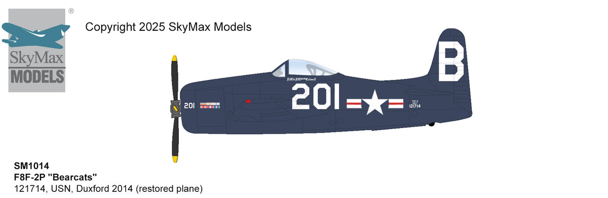 【予約商品】F8F-2P ベアキャット アメリカ海軍 #121714 ダックスフォード 2014年 1/72 (HM20261021) [SM1014]