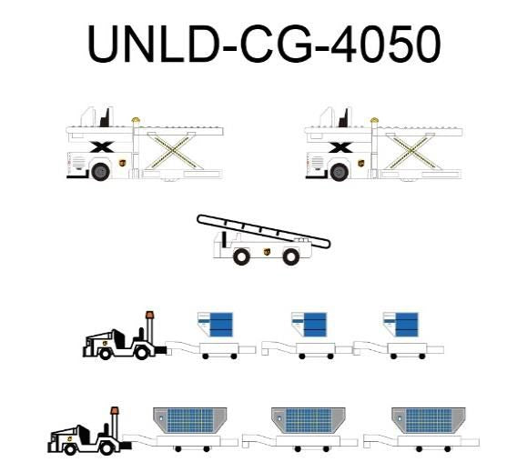 Airport Diorama Accessories Ground Support Vehicle (GSE) 11-Car Set UPS Paint 1/400 [UNLD-CG-4050]