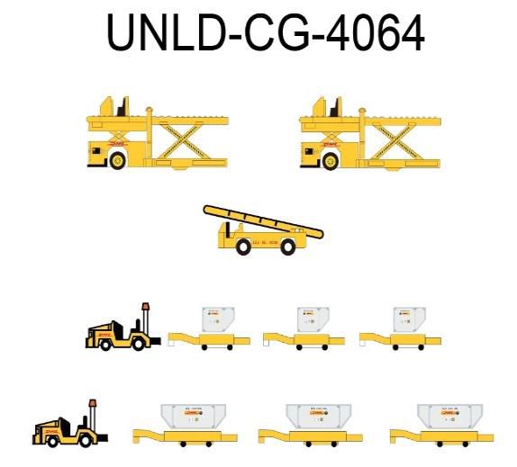 Airport Diorama Accessories Ground Support Vehicle (GSE) 11-Car Set DHL Paint 1/400 [UNLD-CG-4064]