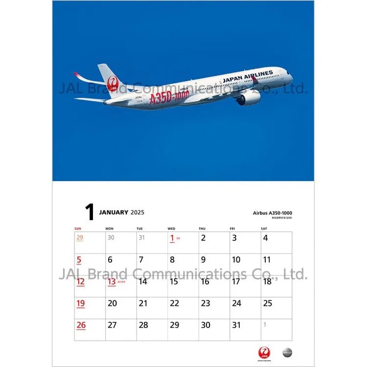 JAL FLEET Calendar 2025 Wall Hanging Regular Size (Japanese Version) [BCAL205] 