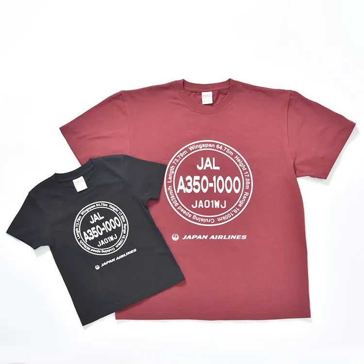 JALオリジナル A350-1000 キッズTシャツ ブラック 110サイズ[BJB35109]