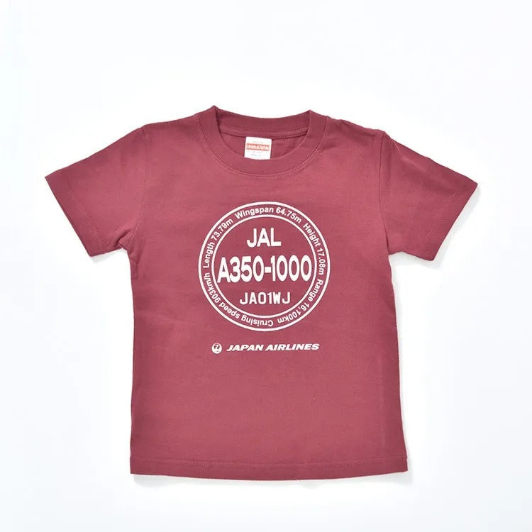 JALオリジナル A350-1000 キッズTシャツ レッド 110サイズ[BJB35114]