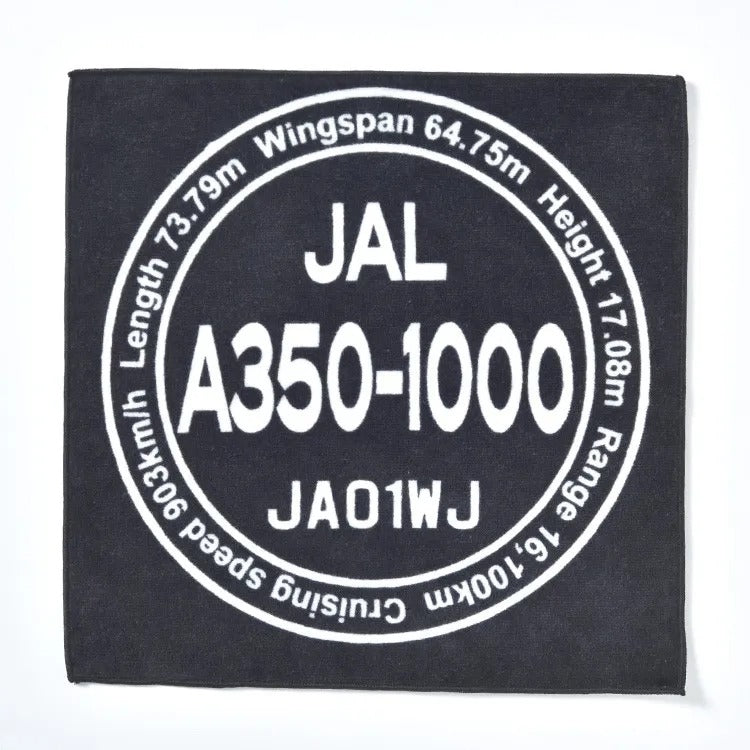 JAL A350-1000 JA01WJ Hand Towel Black [BJB35117]