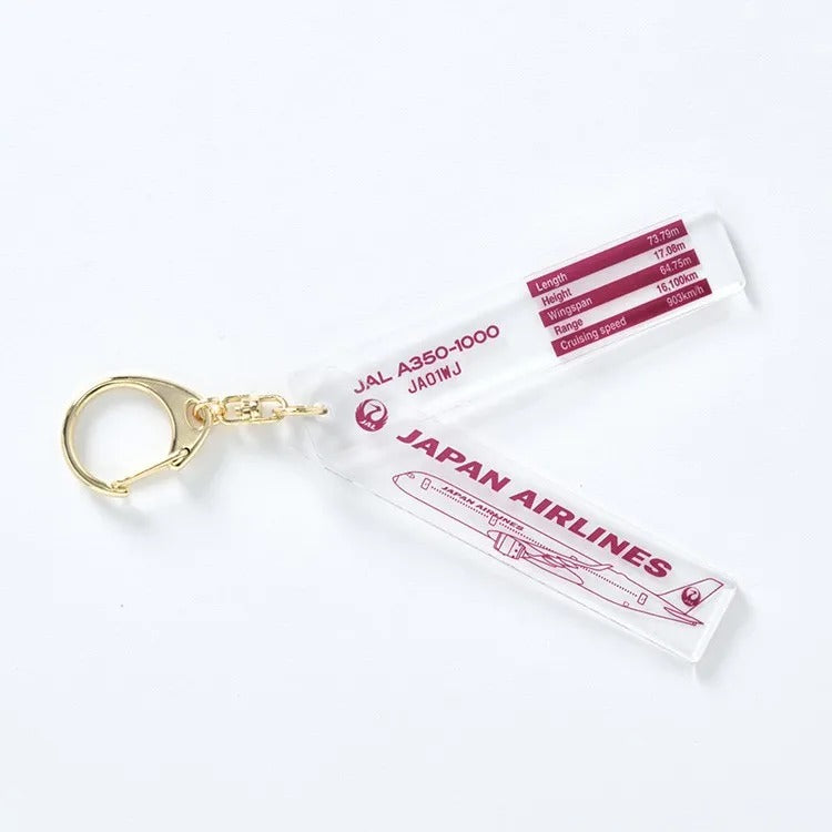 JAL A350-1000 JA01WJ Acrylic Keychain Deep Red [BJB35125]