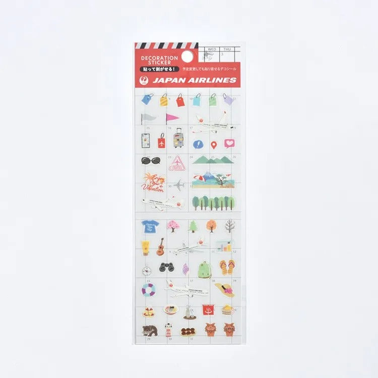 JAL Schedule Sticker TRAVEL Red [BJB5521]