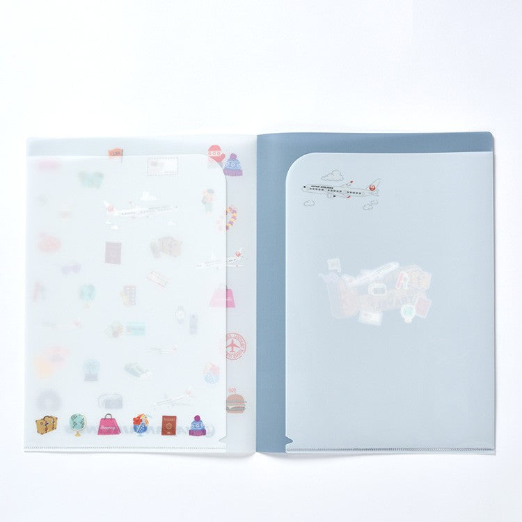 JAL Original Travel Clear File Navy [BJB5538]