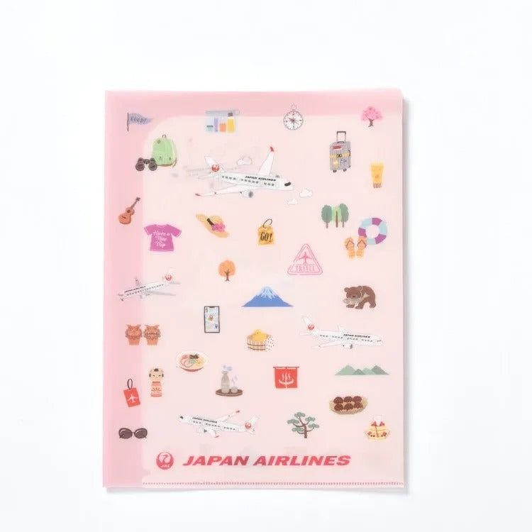 JAL Original Travel Clear File Pink [BJB5539]