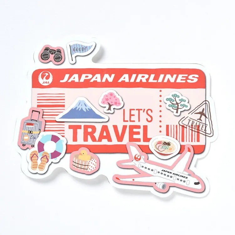 JAL Original Travel Sticker (Big) Red [BJB5545]