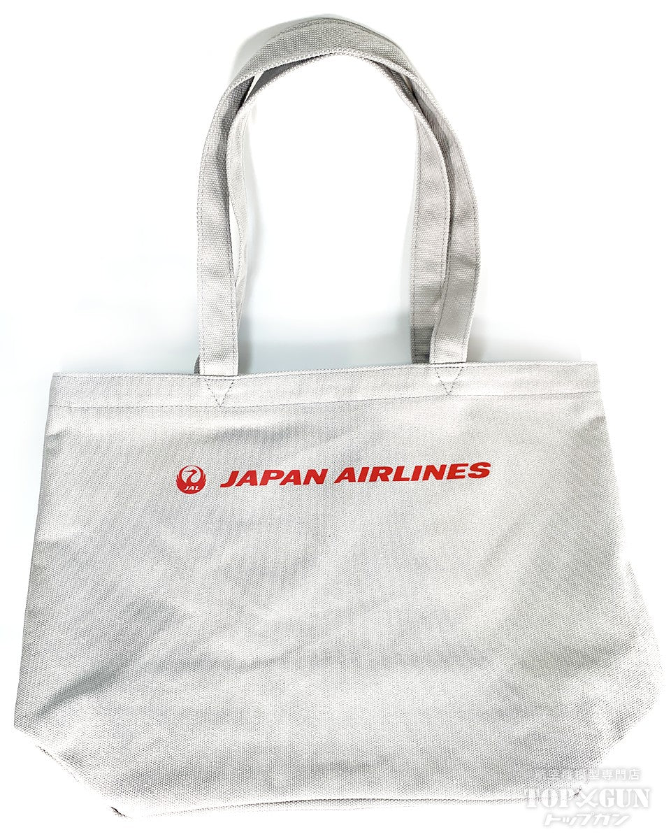 新品未使用　JAPAN AIRLINES JALチャートトートバッグ JALUX JALオリジナル JAL トートバッグ ファスナー付 ライトグレー