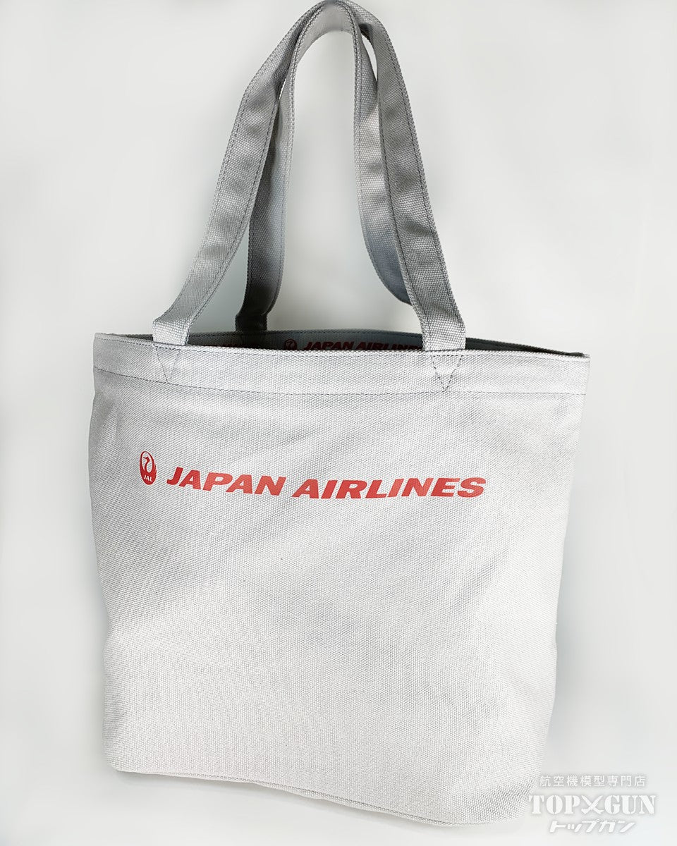 JALオリジナル JAL トートバッグ ファスナー付 ライトグレー 日本航空 [BJB7077]