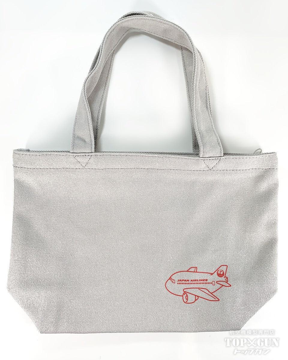 JALオリジナル JAL ランチトートバッグ ファスナー付 ライトグレー 日本航空 [BJB7078]