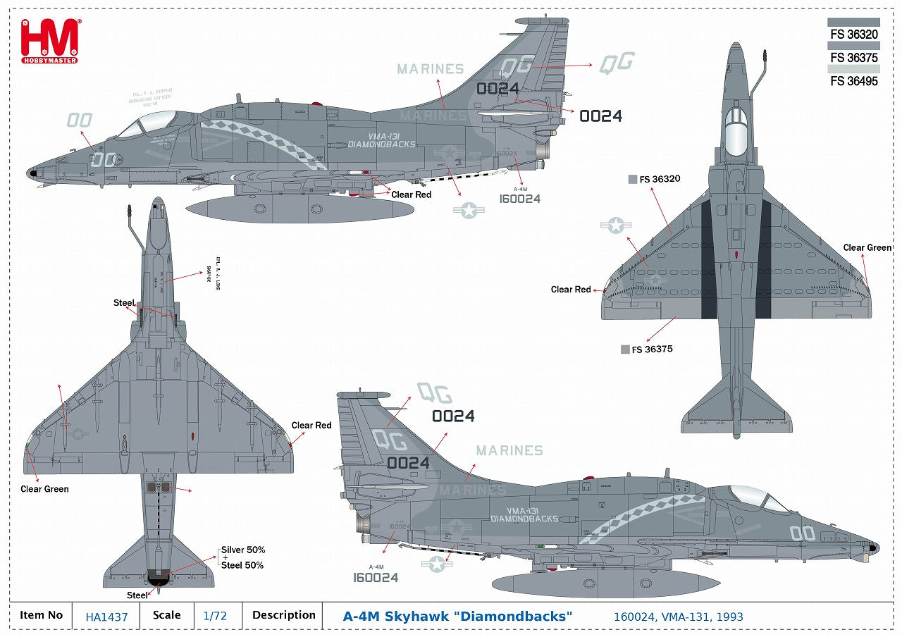 A-4M Skyhawk VMA-131 Diamondbacks 1993 1/72 [HA1437] 