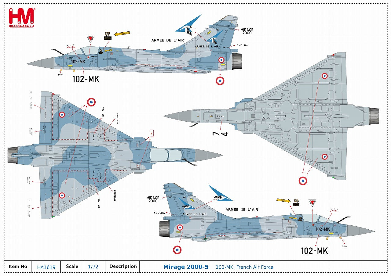 Mirage 2000-5 French Air Force 102MK 1/72 [HA1619] 