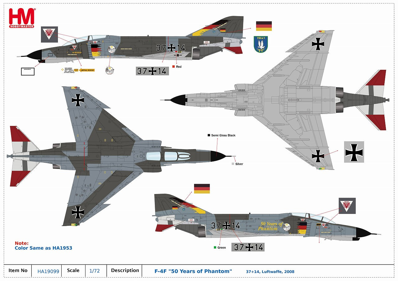 F-4F Phantom 2 German Air Force Phantom 50th Anniversary 2008 1/72 [HA19099] 