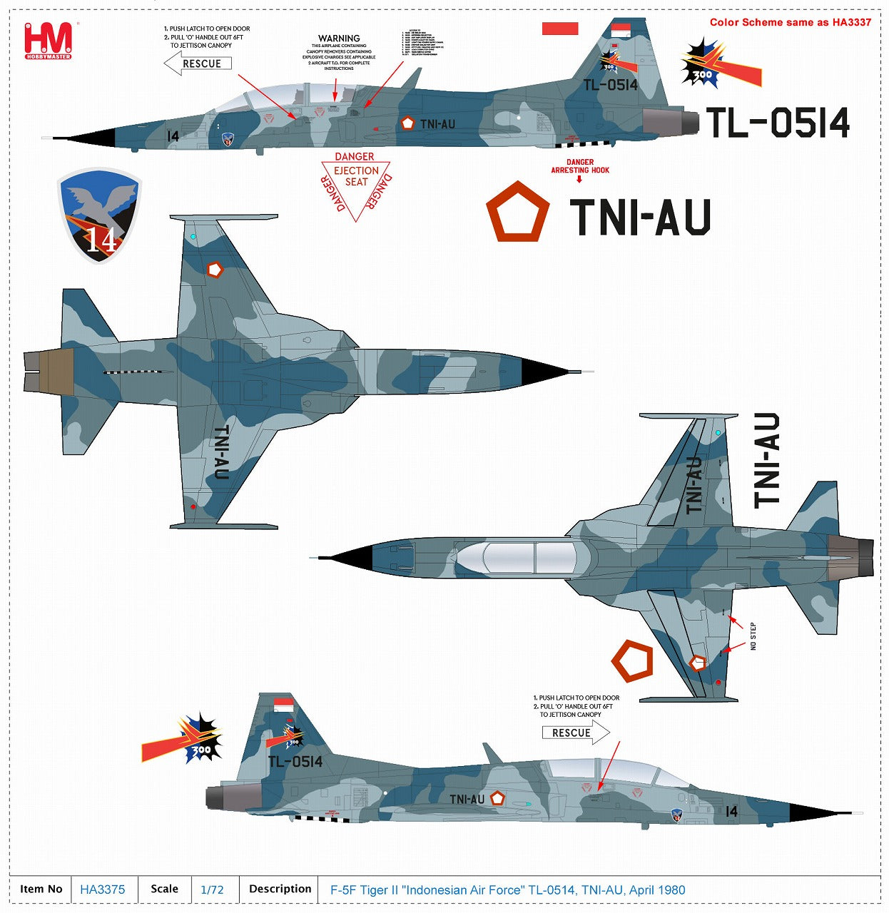 F-5F Tiger 2 Indonesian Air Force 1/72[HA3375] 