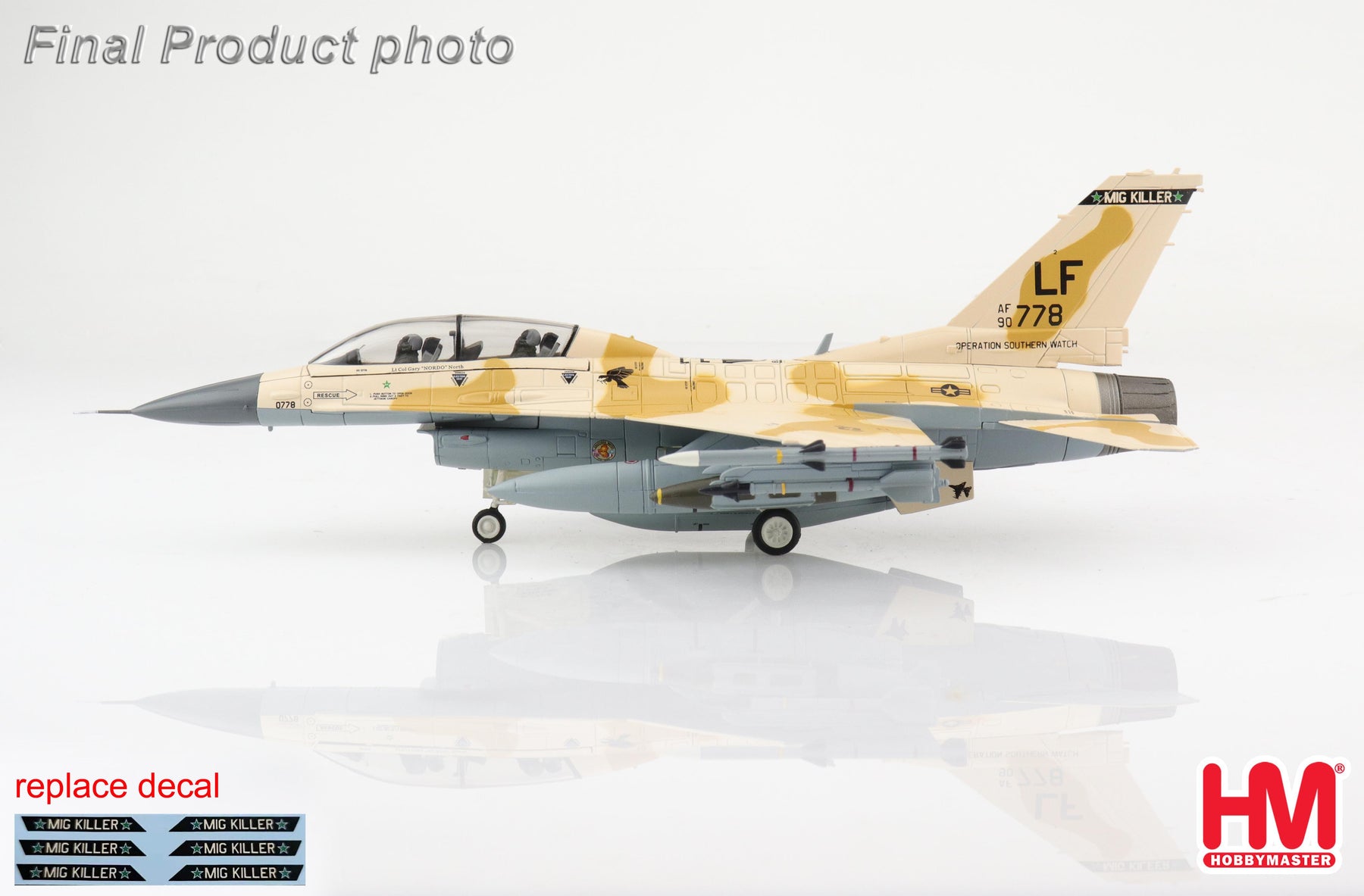 F-16D（複座型／ブロック42H） アメリカ空軍 第56作戦航空団 第310戦闘飛行隊 「ミグ・キラー」塗装 ルーク基地・アリゾナ州 2022年6月 LF/#90-0778 1/72 [HA38012]