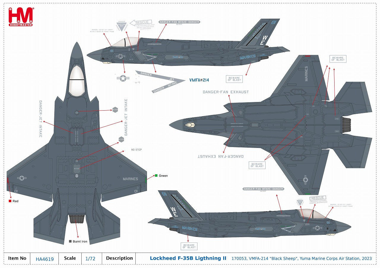 F-35B Lightning II VMFA-214 "Black Sheep" 1/72 [HA4619] 