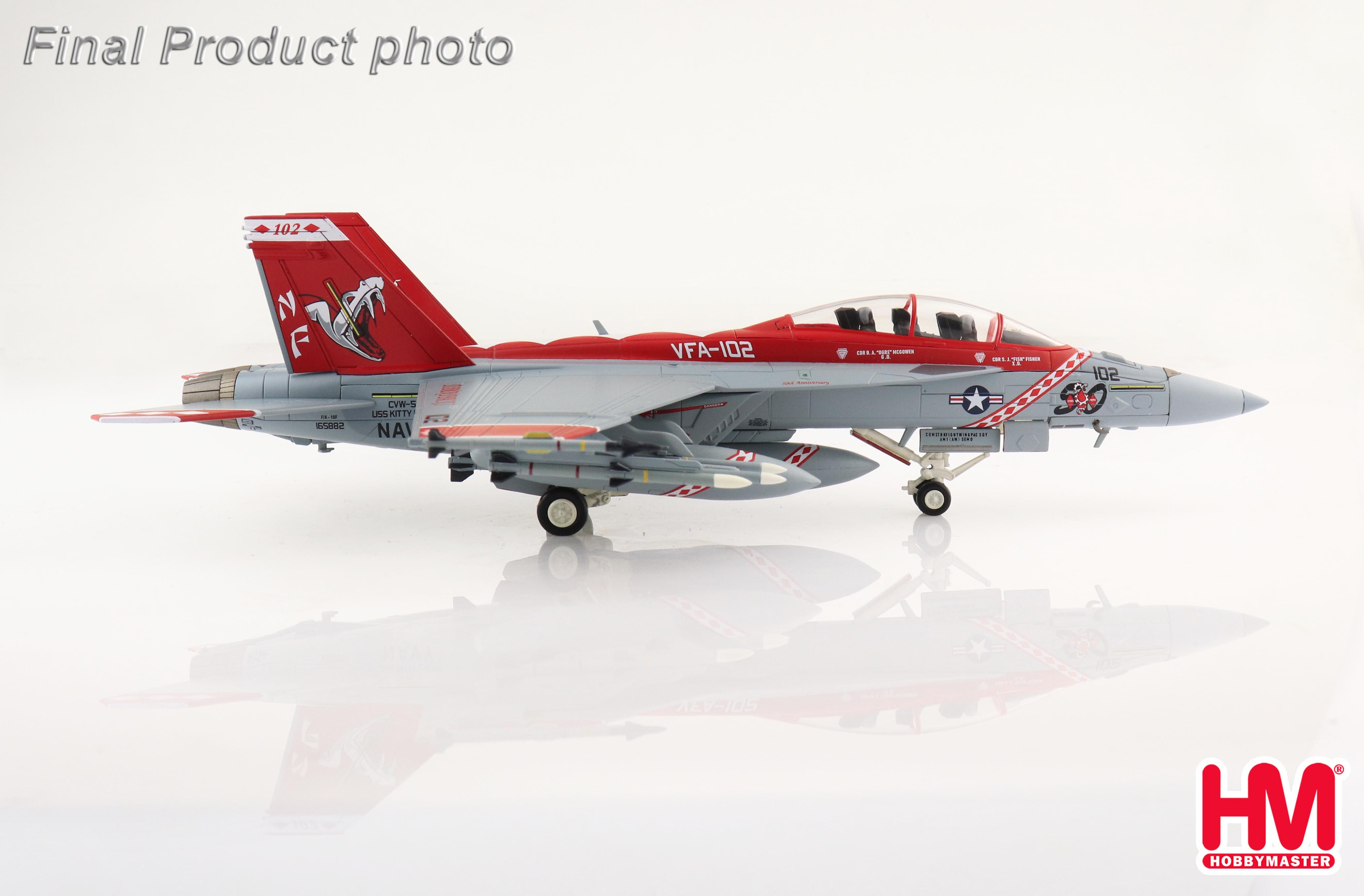 F/A-18F (two-seater) US Navy 102nd Fighter Attack Squadron "Diamondbacks" Special paint "50th anniversary of unit's founding" Atsugi Air Base 2005 NF102/#165882 1/72 [HA5132]