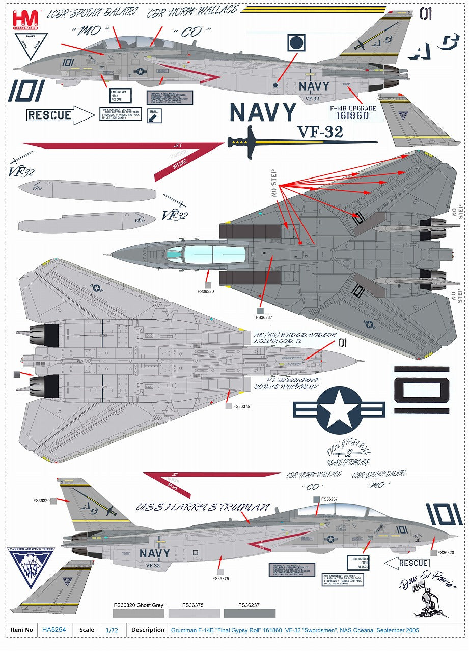 F-14B Tomcat VF-32 Swosmen "Last Gypsy Roll" 1/72 [HA5254] 