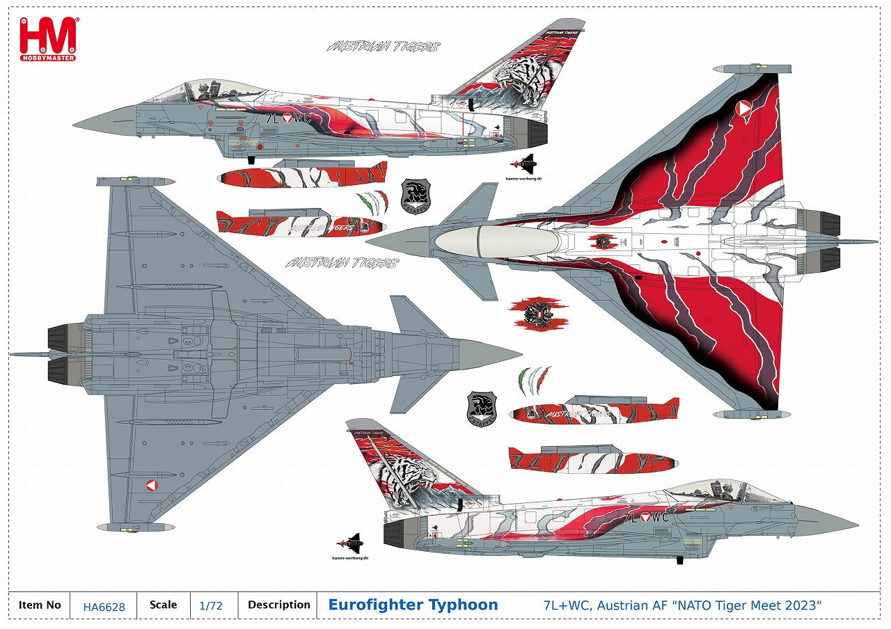 ユーロファイター タイフーン オーストリア空軍 NATOタイガーミート 2023年 1/72 [HA6628]