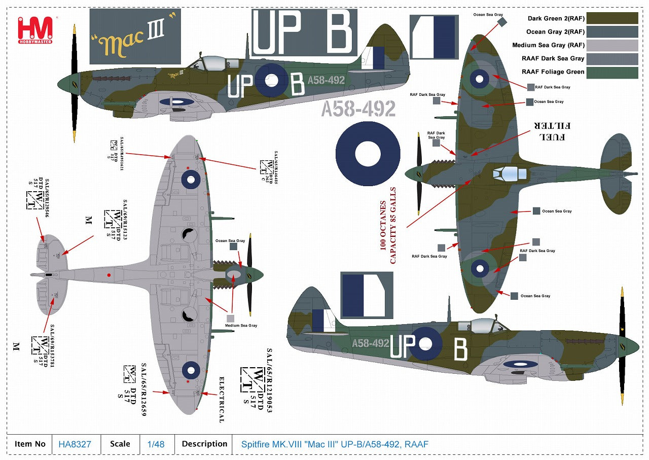 Spitfire Mk.VIII "Royal Australian Air Force Mac III" 1/48 [HA8327] 