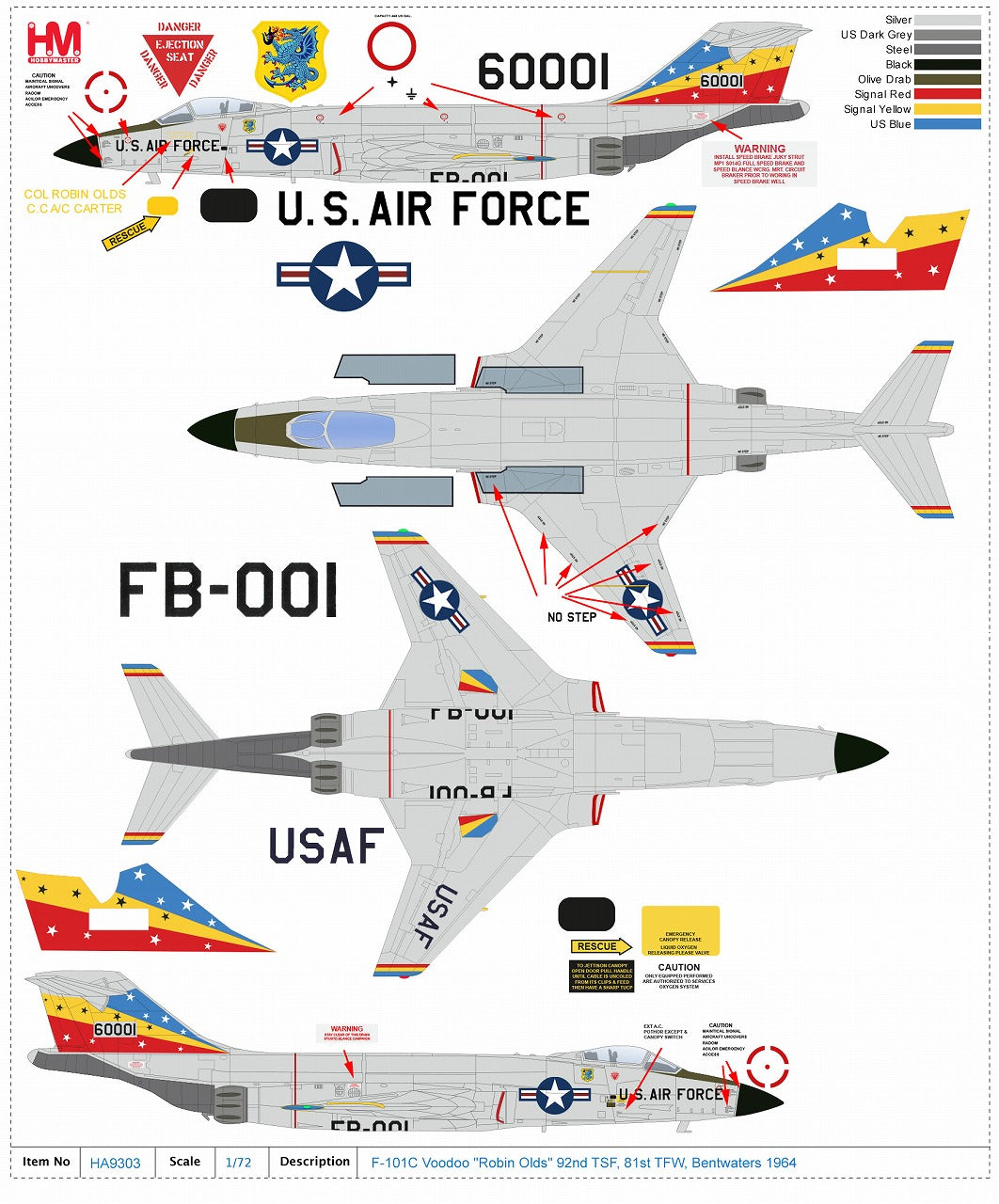 F-101C Voodoo, United States Air Force 81st Tactical Fighter Wing "Robin Olds" 1/72 [HA9303] 