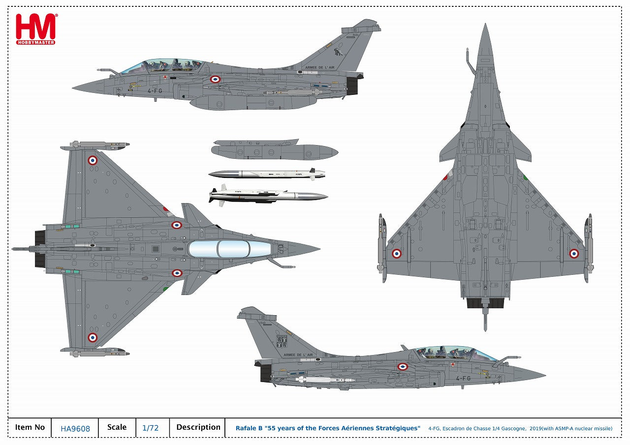 Rafale B French Strategic Air Force "55th Anniversary" *Includes ASMP-A 1/72 [HA9608] 