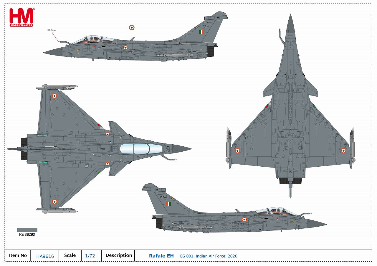 【限定品】ラファールEH インド空軍 2020年 ※GBU-12・AASM・MICA付属　BS001　1/72  [HA9616]