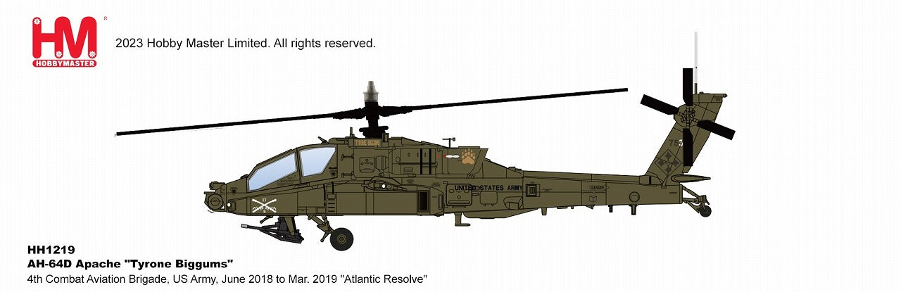 AH-64D Apache, US Army, 4th Combat Aviation Brigade, "Tyrone Bighams" 1/72 [HH1219] 