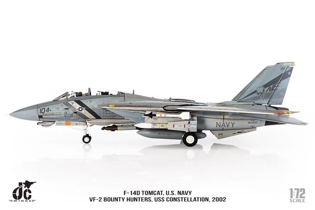 F-14D 美国海军第 2 战斗机中队“赏金猎人”2002 “Go Navy” 徽标 NE104 1/72 [JCW-72-F14-008]