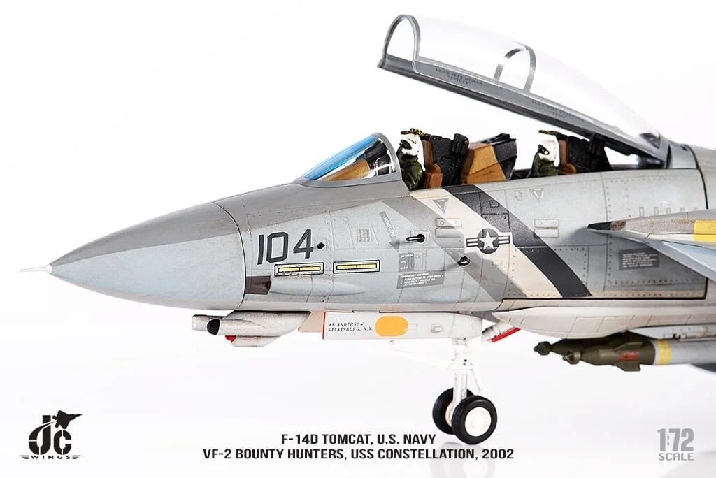 F-14D 美国海军第 2 战斗机中队“赏金猎人”2002 “Go Navy” 徽标 NE104 1/72 [JCW-72-F14-008]