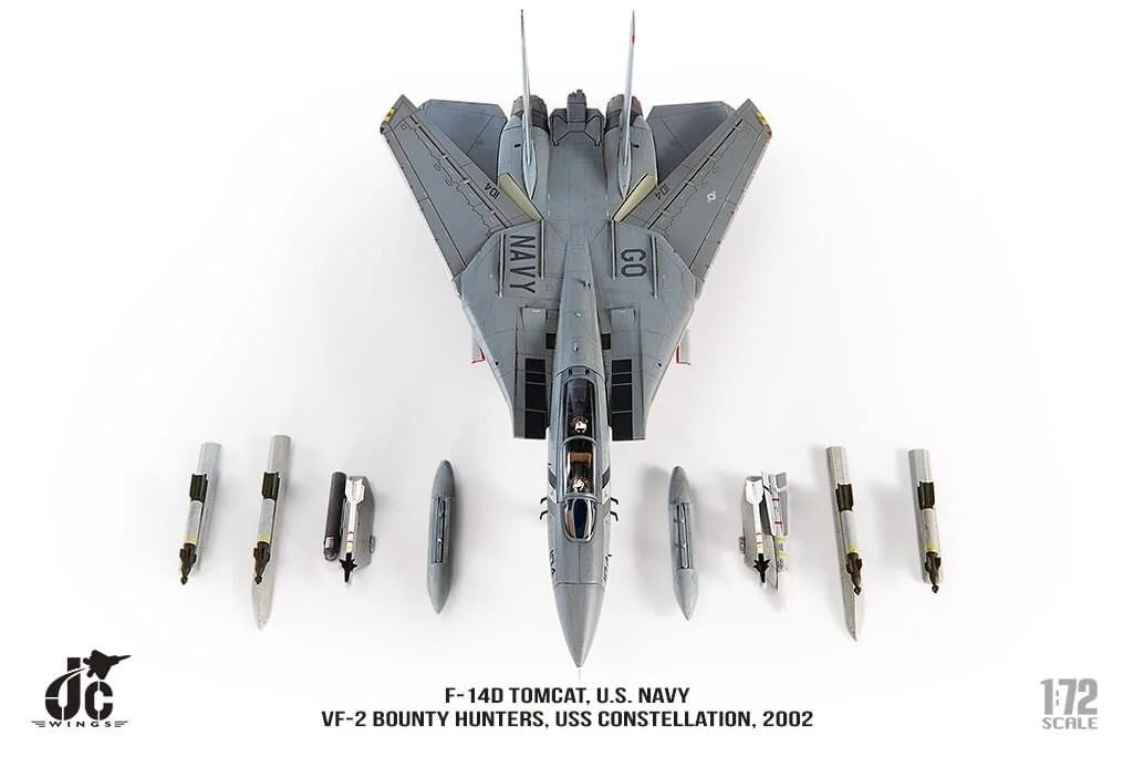 F-14D 美国海军第 2 战斗机中队“赏金猎人”2002 “Go Navy” 徽标 NE104 1/72 [JCW-72-F14-008]