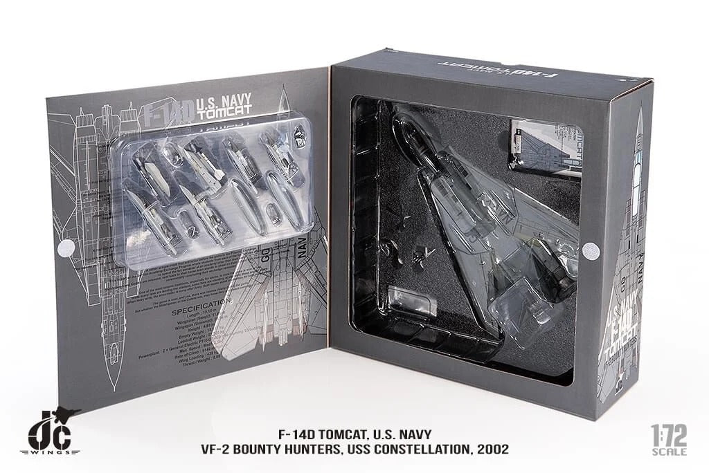 F-14D 美国海军第 2 战斗机中队“赏金猎人”2002 “Go Navy” 徽标 NE104 1/72 [JCW-72-F14-008]