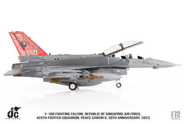 F-16D Singapore Air Force No. 425 Squadron "Peace Carvin II" #020 30th Anniversary Paint 2023 1/72 [JCW-72-F16-023] 