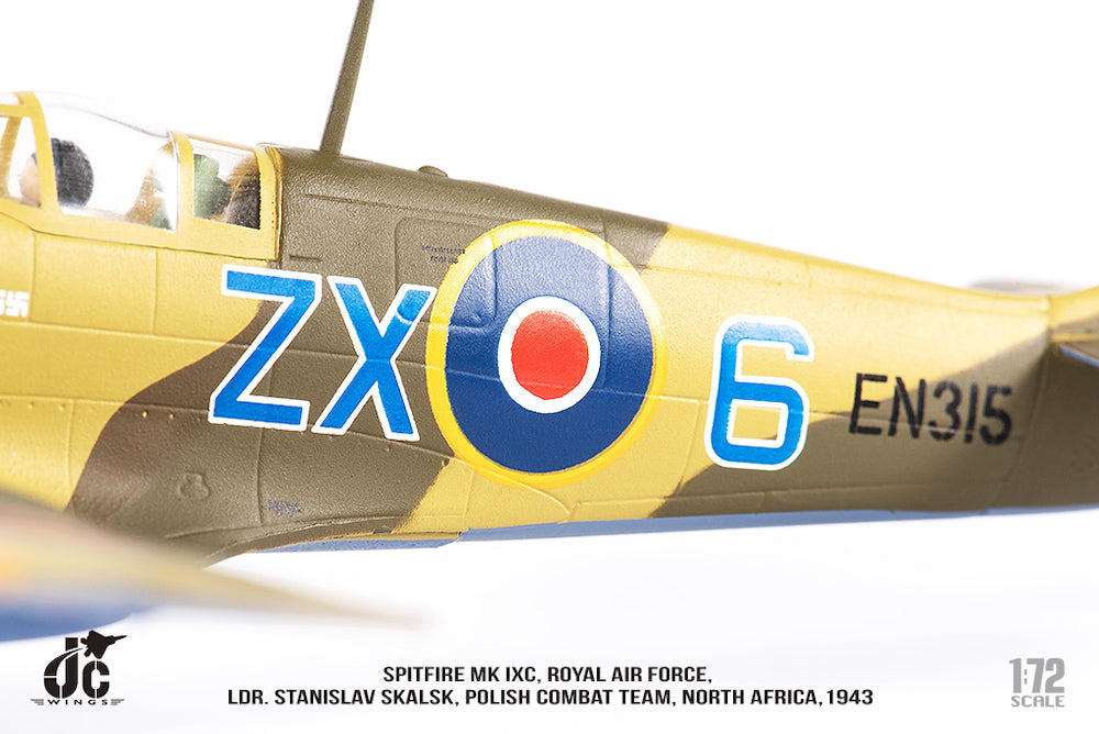 Spitfire MK IXc Ldr. Royal Air Force Stanislaw Skalski Polish Combat Team North Africa 1943 1/72[JCW-72-SPF-003]